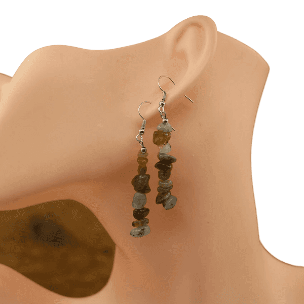 Boucles d'oreilles en pierre naturelle - Labradorite - Litho Natura