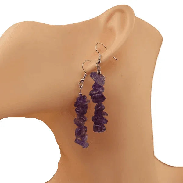 Boucles d'oreilles en pierre naturelle - Améthyste - Litho Natura
