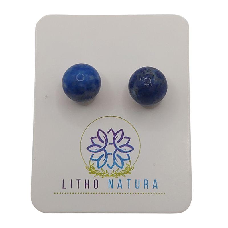 Boucles d'oreilles Rondes en Perle de pierre naturelle - Lapis Lazuli - Litho Natura