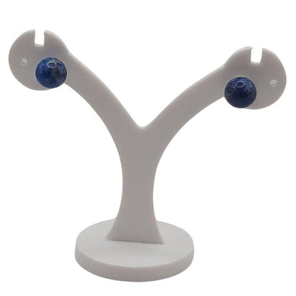 Boucles d'oreilles Rondes en Perle de pierre naturelle - Lapis Lazuli - Litho Natura