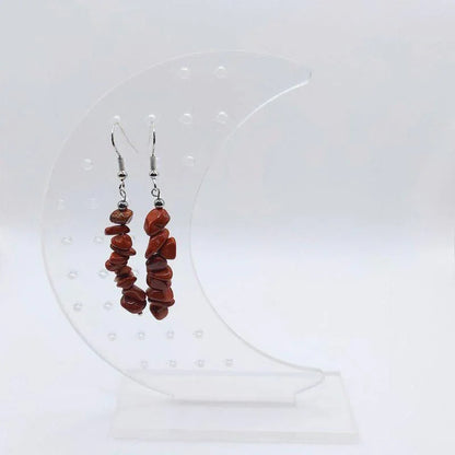 Boucles d'oreilles en pierre naturelle - Jaspe Rouge - Litho Natura