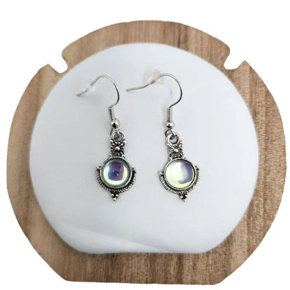 Boucles d'Oreilles Pendantes Longues Vintage en Opale