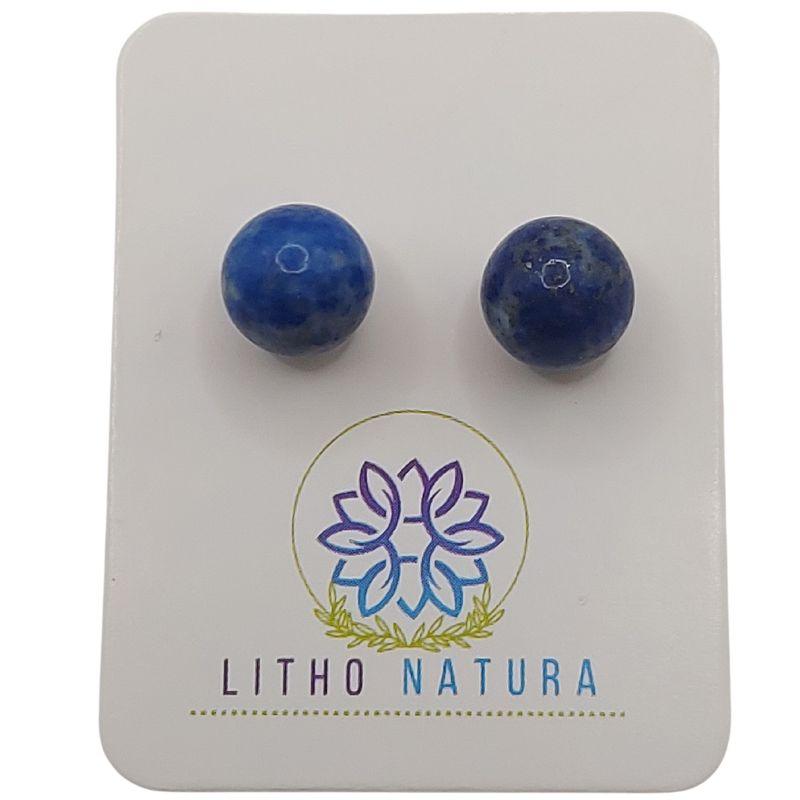 Boucles d'oreilles Rondes en Perle de pierre naturelle - Sodalite - Litho Natura