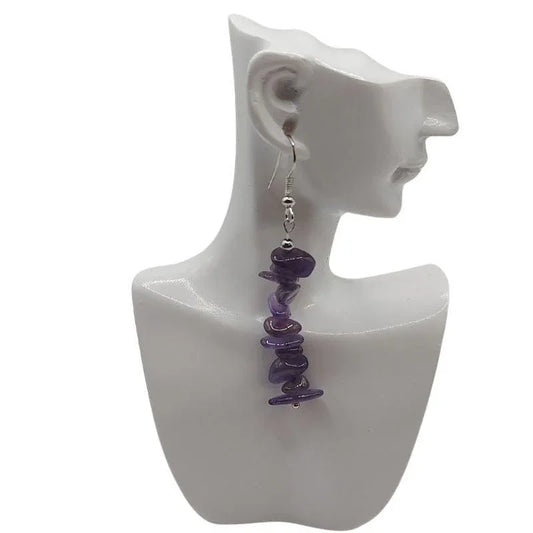 Boucles d'oreilles en pierre naturelle - Améthyste - Litho Natura