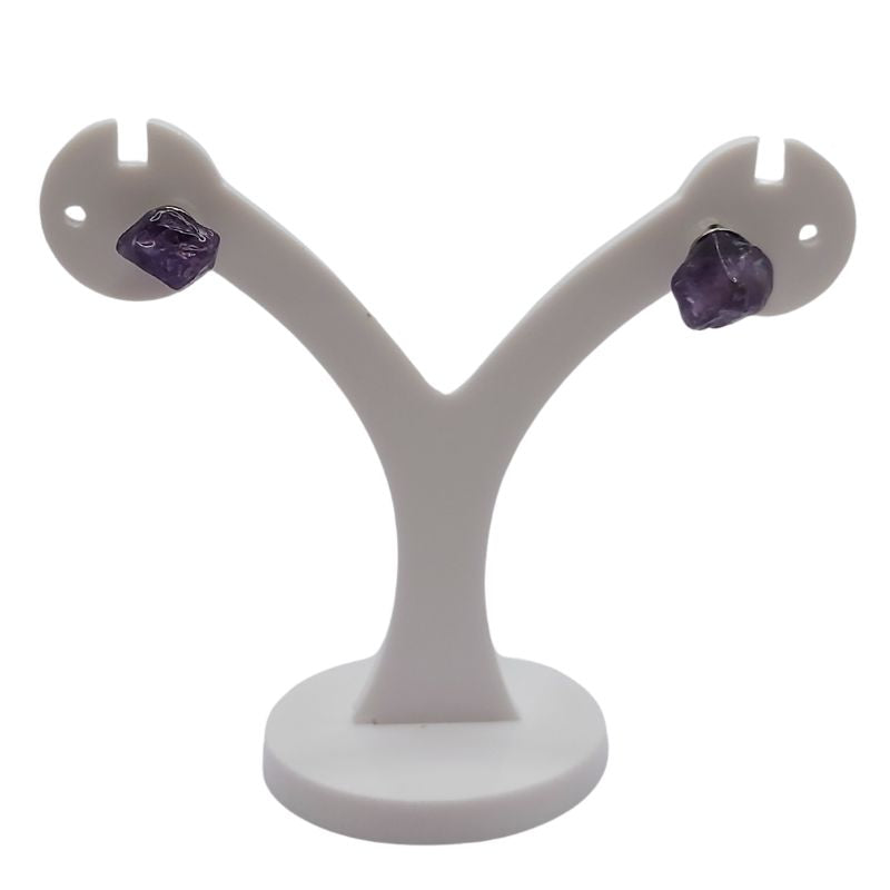 Boucles d'Oreilles Chips Mixte en Améthyste Naturelle