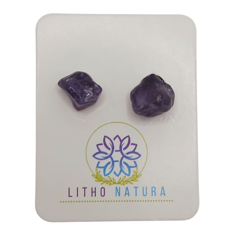 Boucles d'Oreilles Chips Mixte en Améthyste Naturelle