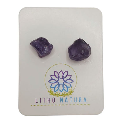 Boucles d'Oreilles Chips Mixte en Améthyste Naturelle