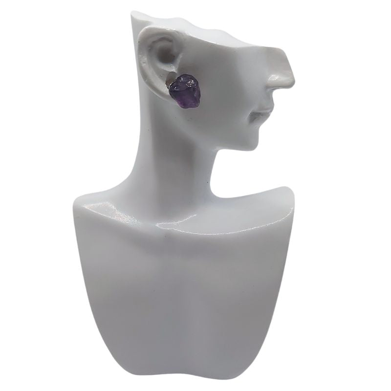 Boucles d'Oreilles Chips Mixte en Améthyste Naturelle