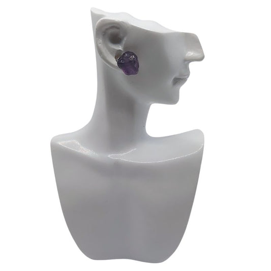 Boucles d'Oreilles Chips Mixte en Améthyste Naturelle