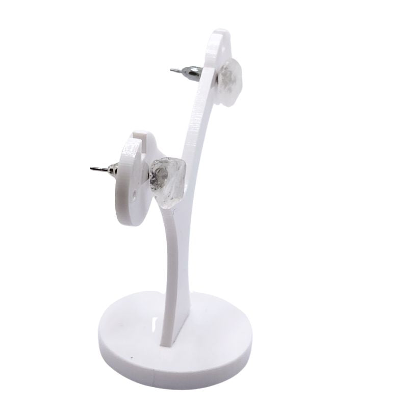 Boucles d'Oreilles Chips Mixte en Cristal de Roche Naturel