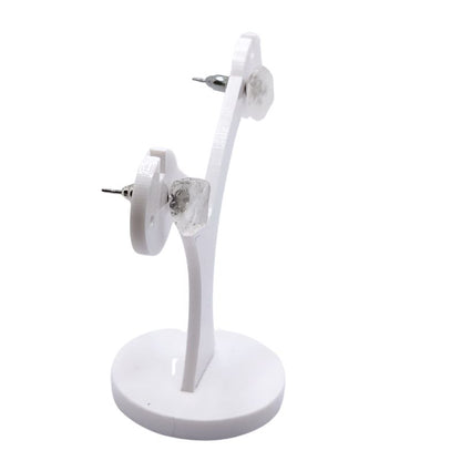 Boucles d'Oreilles Chips Mixte en Cristal de Roche Naturel