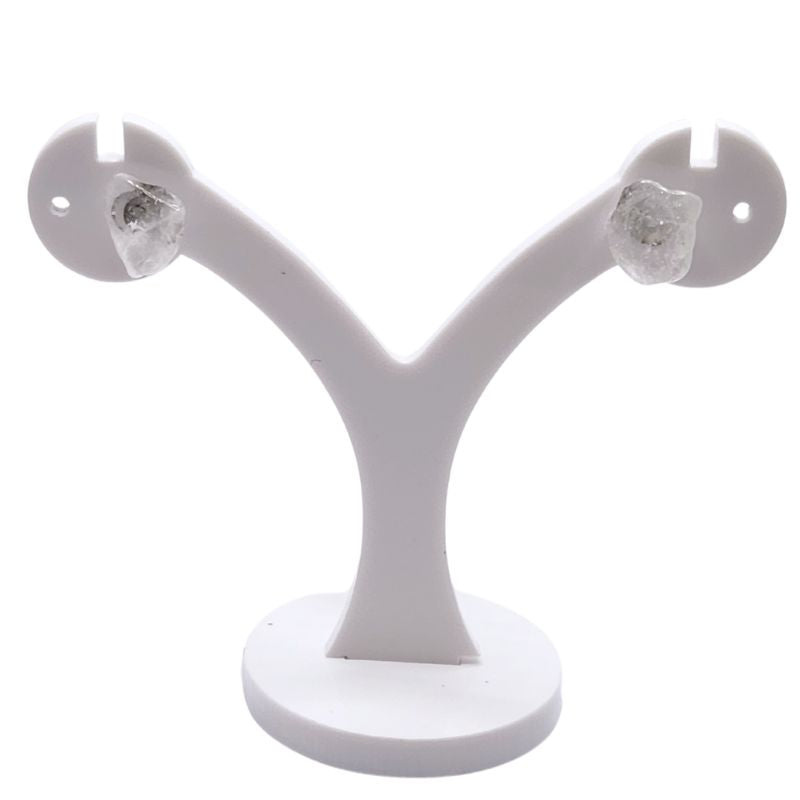 Boucles d'Oreilles Chips Mixte en Cristal de Roche Naturel