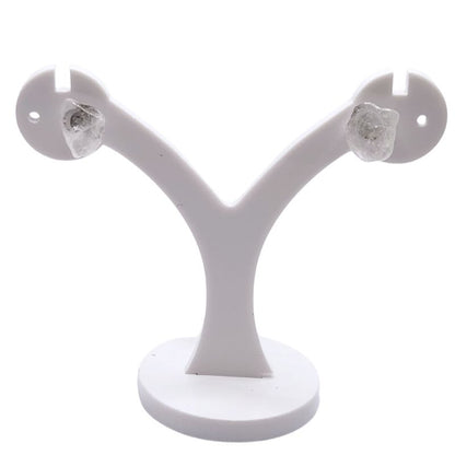 Boucles d'Oreilles Chips Mixte en Cristal de Roche Naturel