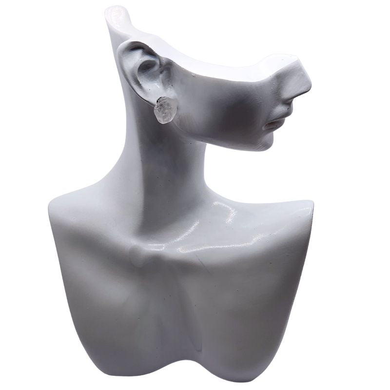 Boucles d'Oreilles Chips Mixte en Cristal de Roche Naturel