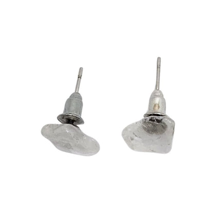 Boucles d'Oreilles Chips Mixte en Cristal de Roche Naturel