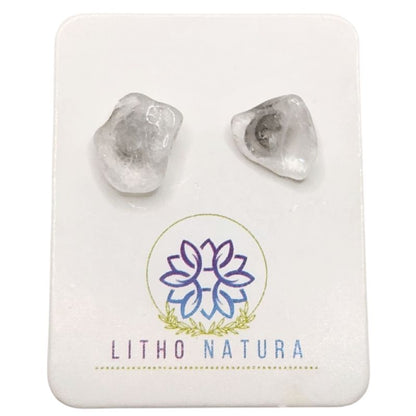 Boucles d'Oreilles Chips Mixte en Cristal de Roche Naturel