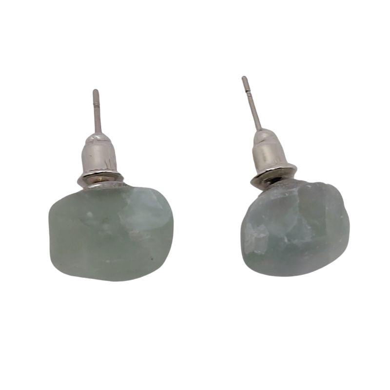 Boucles d'Oreilles Chips Mixte en Fluorite Naturelle