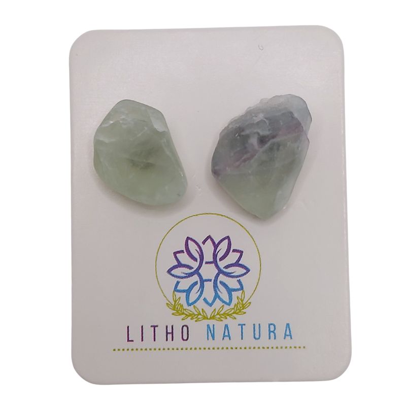 Boucles d'Oreilles Chips Mixte en Fluorite Naturelle