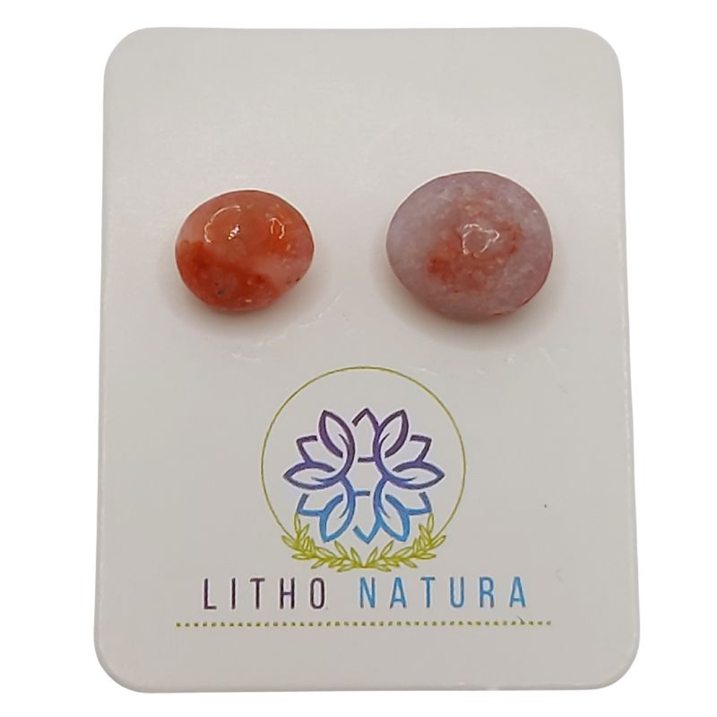 Boucles d'Oreilles Chips Mixte en Pierre de Soleil Naturelle