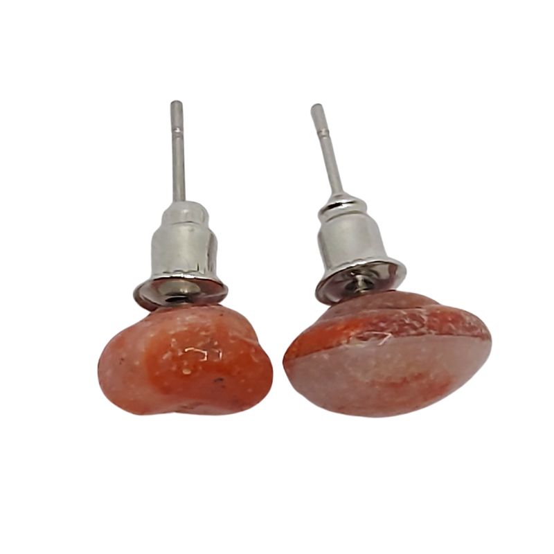 Boucles d'Oreilles Chips Mixte en Pierre de Soleil Naturelle