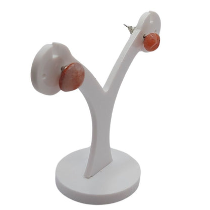 Boucles d'Oreilles Chips Mixte en Pierre de Soleil Naturelle