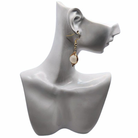 Boucles d'Oreilles Pendantes Tressées - Sélénite