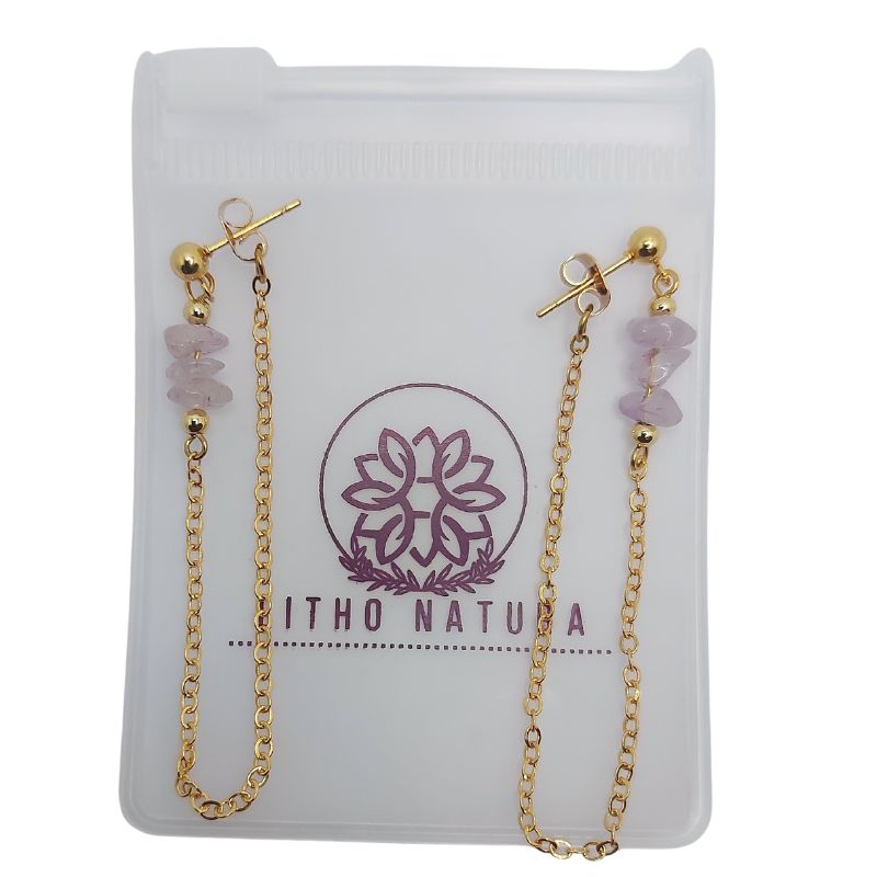 Boucles d’Oreilles Pendantes en Perles d’Améthyste Naturelle