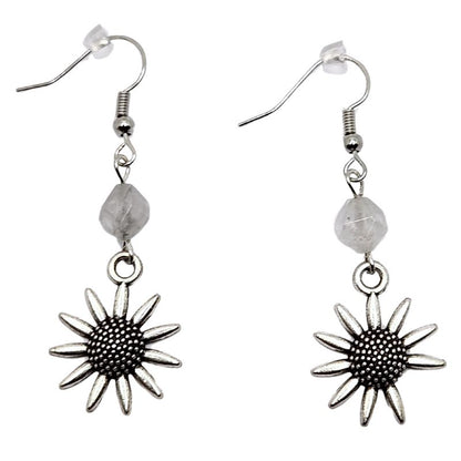 Boucles d'Oreilles Style Tibétain - Cristal de Roche