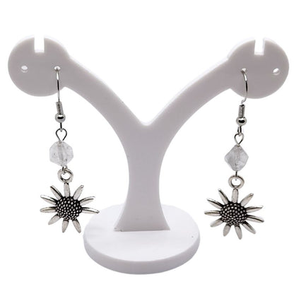 Boucles d'Oreilles Style Tibétain - Cristal de Roche