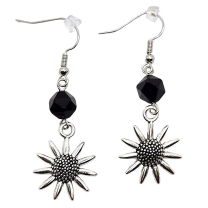 Boucles d'Oreilles Style Tibétain - Onyx Noir