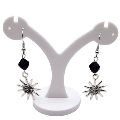 Boucles d'Oreilles Style Tibétain - Onyx Noir