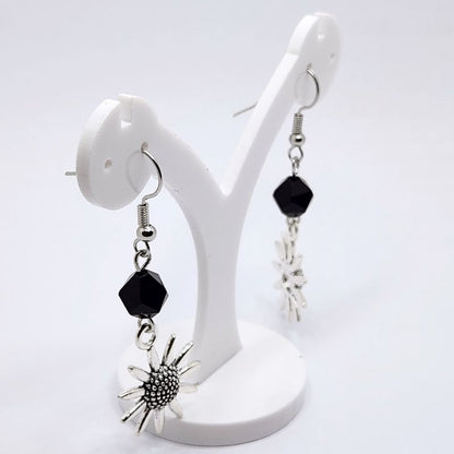 Boucles d'Oreilles Style Tibétain - Onyx Noir