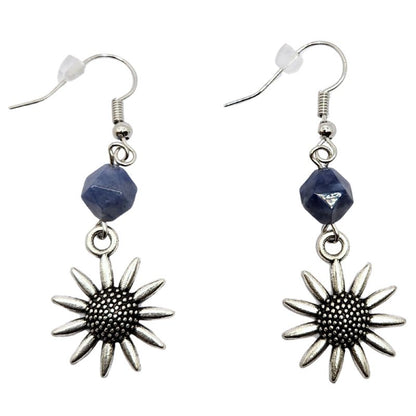 Boucles d'Oreilles Style Tibétain - Sodalite