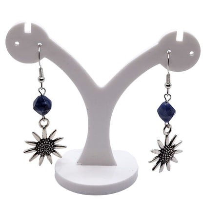 Boucles d'Oreilles Style Tibétain - Sodalite