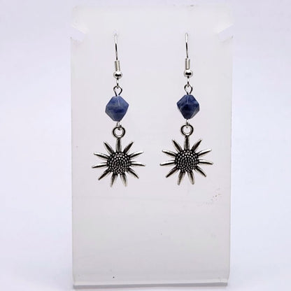 Boucles d'Oreilles Style Tibétain - Sodalite