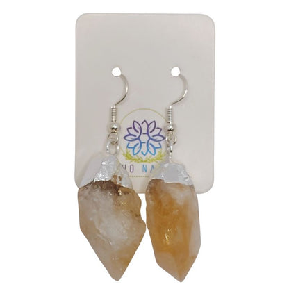 Boucles d'Oreilles en Citrine Naturelle