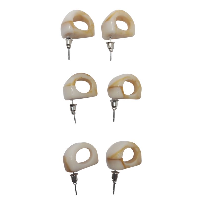 Boucles d'Oreilles en Résine Opaque - Forme Triangle