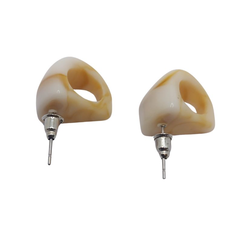 Boucles d'Oreilles en Résine Opaque - Forme Triangle