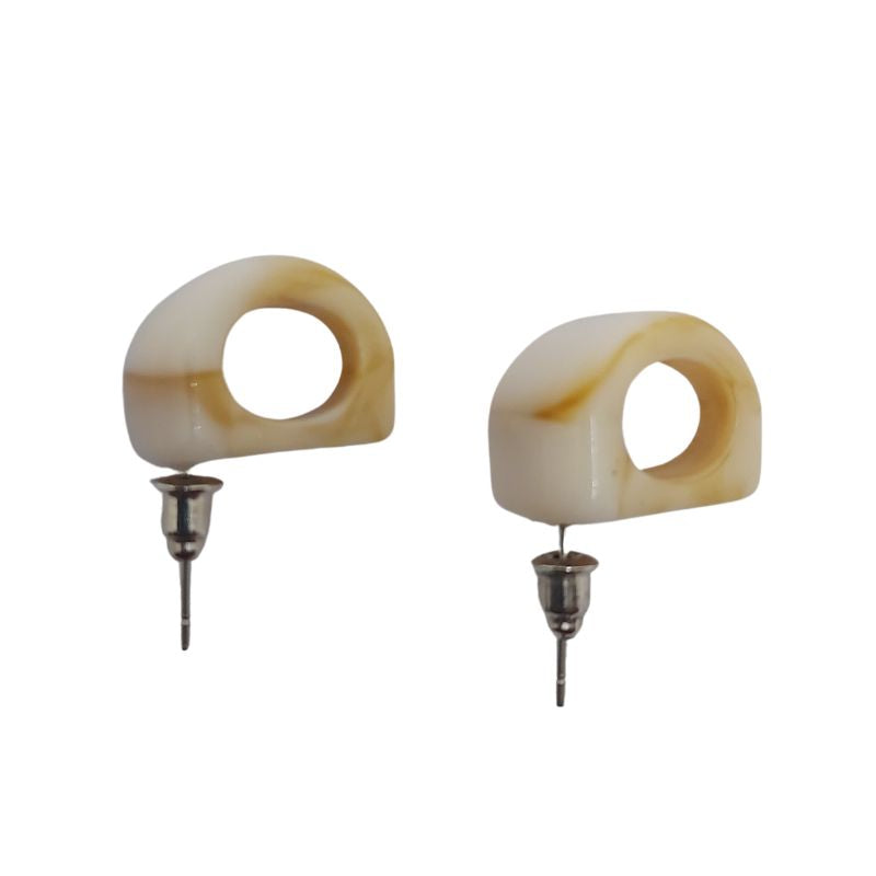 Boucles d'Oreilles en Résine Opaque - Forme Triangle