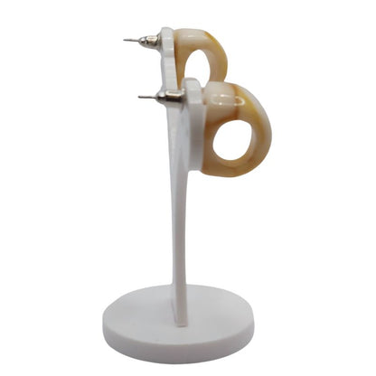 Boucles d'Oreilles en Résine Opaque - Forme Triangle