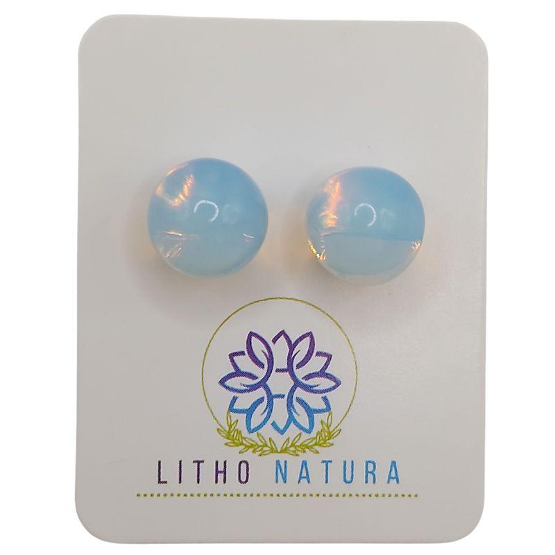 Boucles d'oreilles Rondes en Perle de pierre naturelle - Opale - Litho Natura