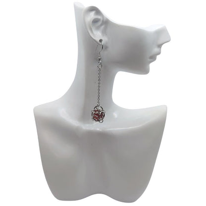 Boucles d'oreilles Pendantes Rondes en Cornaline