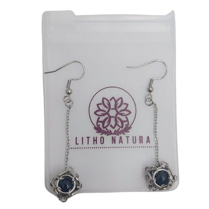 Boucles d'oreilles Pendantes Rondes en Lapis Lazuli