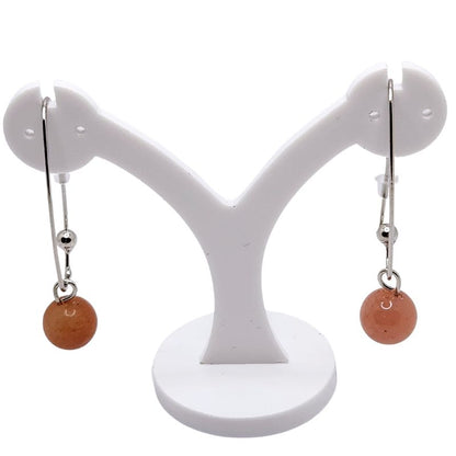 Boucles d'oreilles en Cornaline - Laiton Plaqué Platine