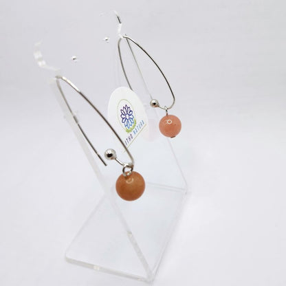 Boucles d'oreilles en Cornaline - Laiton Plaqué Platine