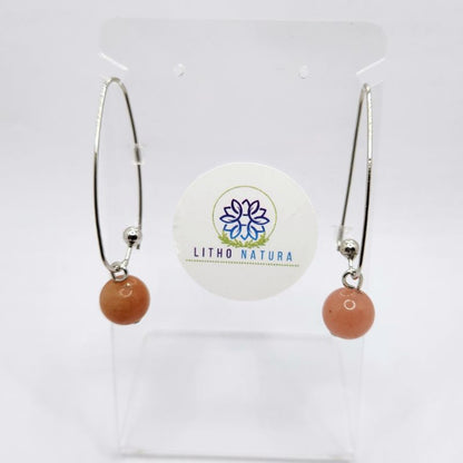 Boucles d'oreilles en Cornaline - Laiton Plaqué Platine