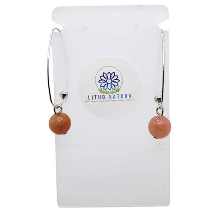 Boucles d'oreilles en Cornaline - Laiton Plaqué Platine