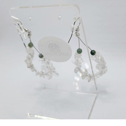 Boucles d'oreilles en Cristal de Roche - Laiton Plaqué Platine