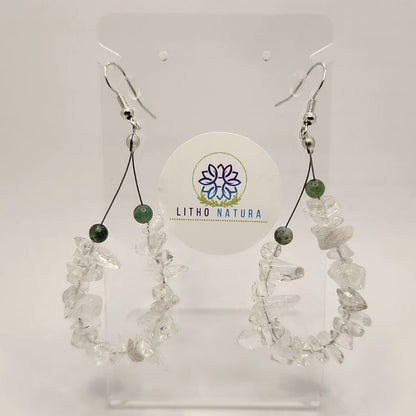 Boucles d'oreilles en Cristal de Roche - Laiton Plaqué Platine