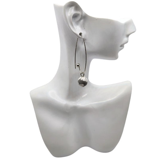 Boucles d'oreilles en Howlite - Laiton Plaqué Platine